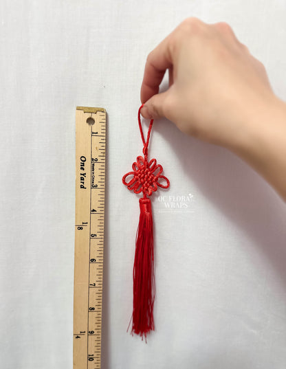 Red Lucky Chinese Knot Tassel Ornament, 1 Piece
